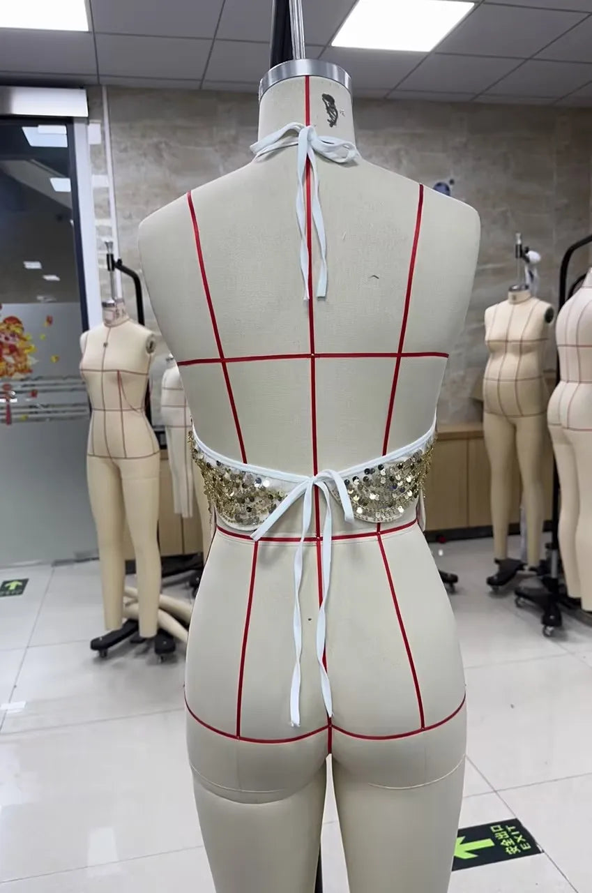 Pul Payetli Crop Top